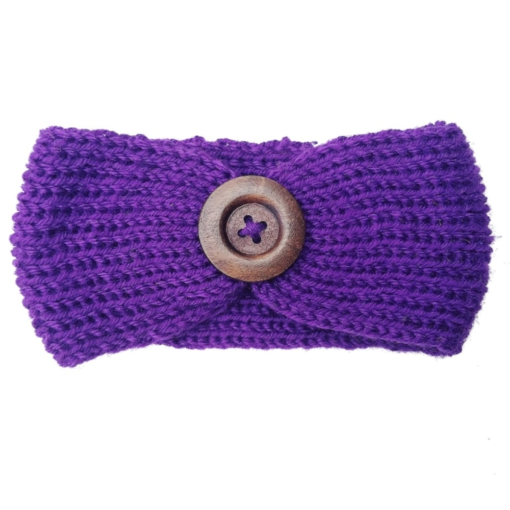 Soft Knitted Baby Headbands - Purple